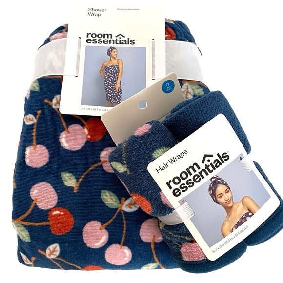 Cherry Body Wrap and Hair Wraps Towel - Picture 3 of 9